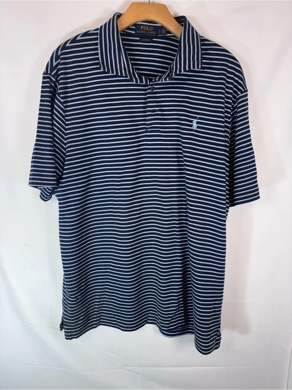 Polo by Ralph Lauren Men’s Navy & White Striped Polo Shirt